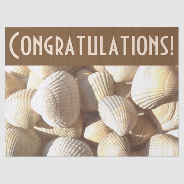 Sunny Sea Shells Collection Congratulations Tissue Paper (Front)