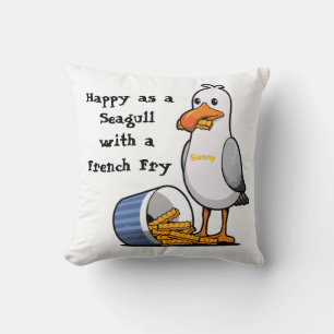Sunny Seagull Fan Wildwood French Fry Gull Cushion