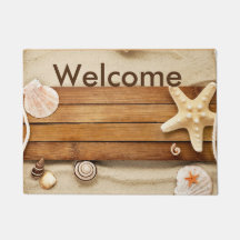 "Sunny Seashell" Beach Door Mat