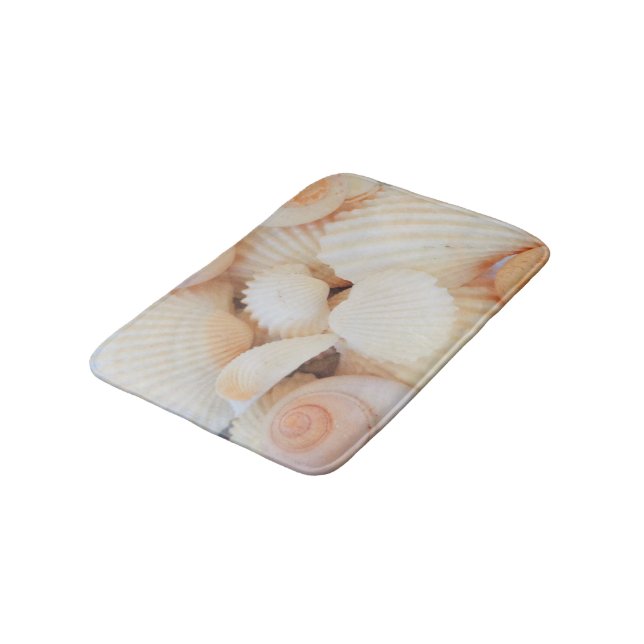 Sunny Seashells Bath Mat Summer Beach Exotic Shell (Angled)