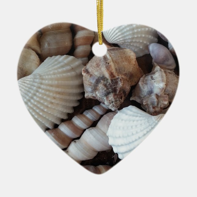 Sunny Seashells Collection Nature Summer Ceramic Tree Decoration (Front)