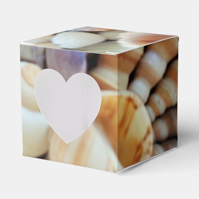 Sunny Seashells Favour Box, Summer Beach Wedding Favour Box (Front Side)
