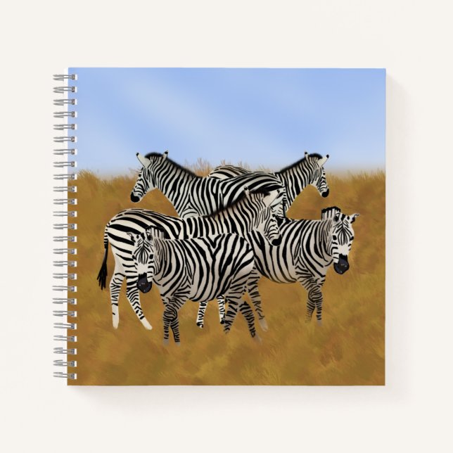 Sunny Serengeti Zebra | Safari Wildlife Notebook (Front)