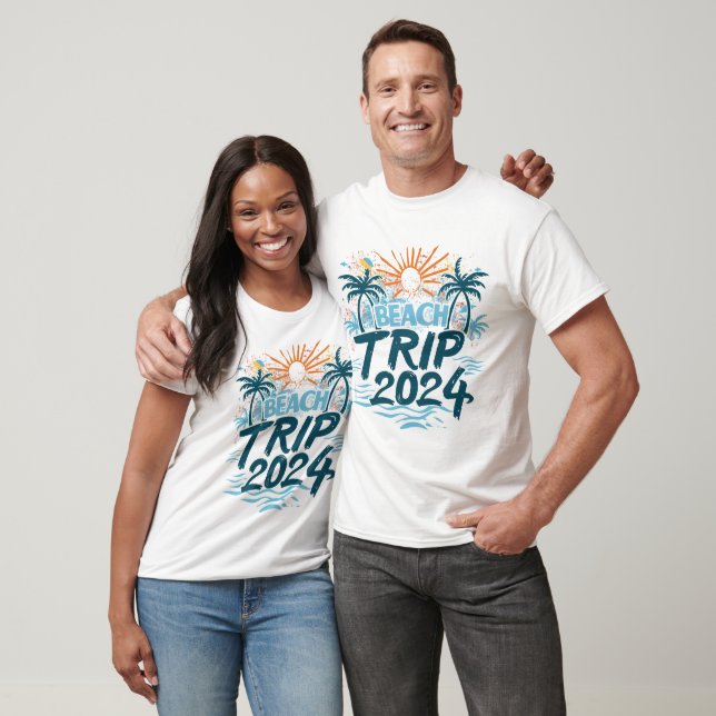 Sunny Shores 2024: Vibrant Beach Trip Memories T-Shirt (Unisex)