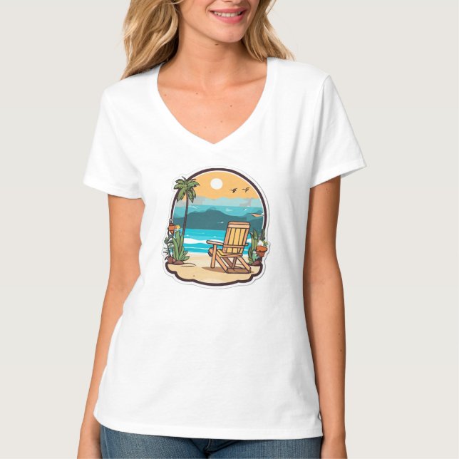 Sunny Shores Minimalist Tee (Front)