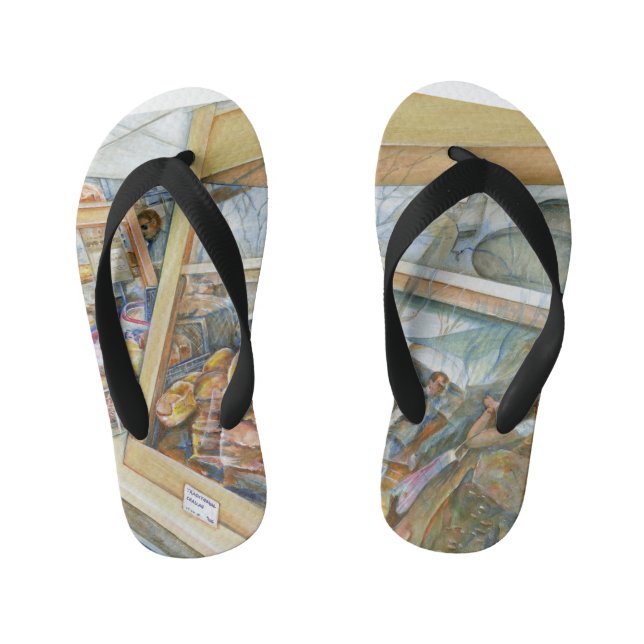 Sunny Side of Insanity Kid's Flip Flops (Footbed)