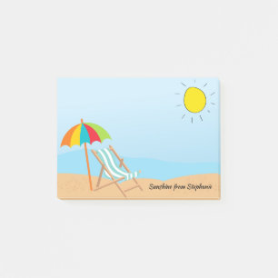 Sunny Sky Beach Chair and Umbrella Post-it Notes