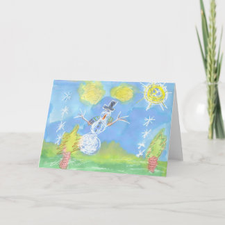 Sunny Snowman - Customisable Holiday Card