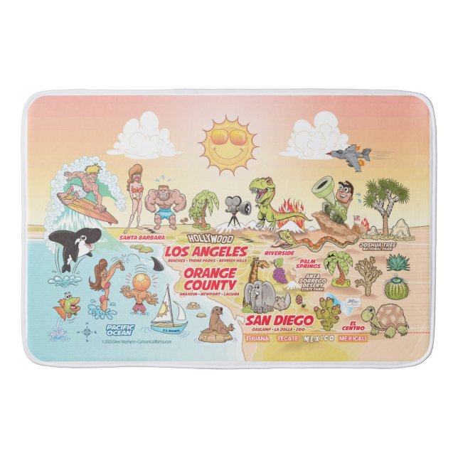 Sunny SoCal Bath Mat (Front)