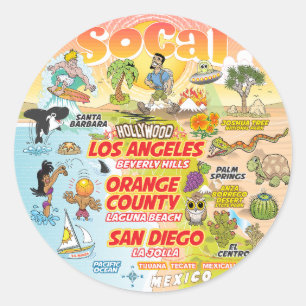 Sunny SoCal Classic Round Sticker