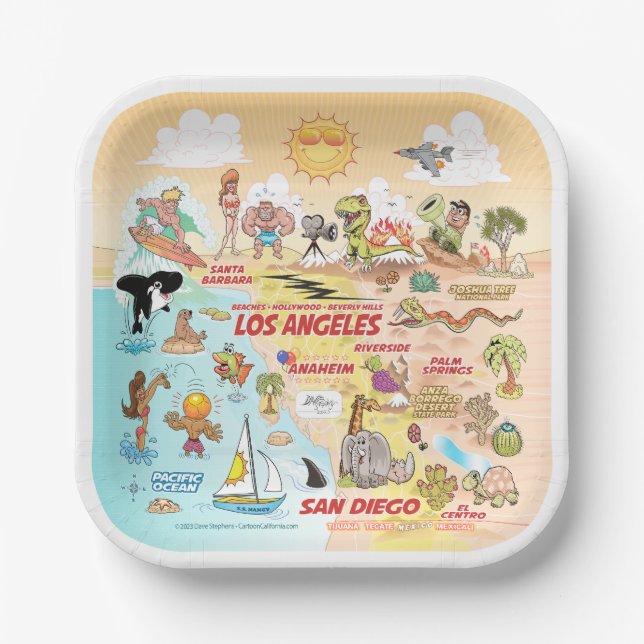 Sunny SoCal Paper Plates (Front)