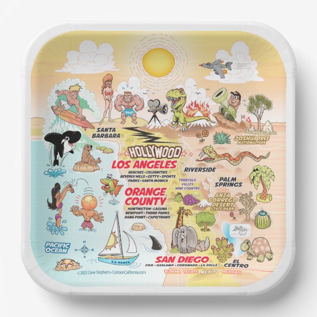 Sunny SoCal Paper Plates (Front)