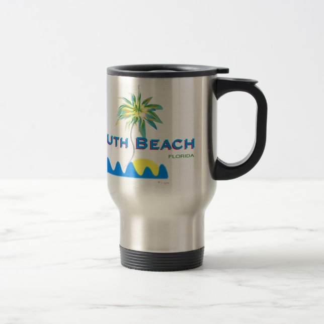 Sunny South Beach, Florida Travel Mug (Right)