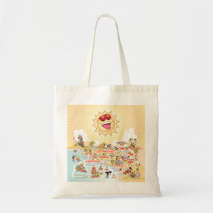 Sunny Southern California Cartoon Tote Bag