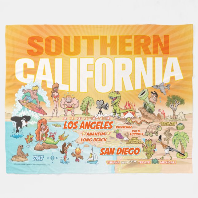 Sunny Southern California Sherpa Blanket (Front (Horizontal))
