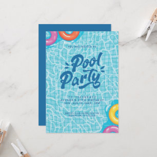 Sunny Splash Pool Party Birthday Invitation