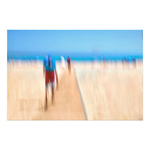 Sunny Summer Beach colourful Ocean Sun Summer Sea Photo Print