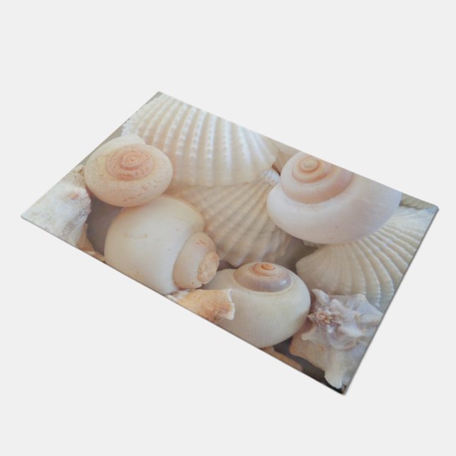 Sunny Summer Exotic Tropical Romantic Sea Shells Doormat (Angled)