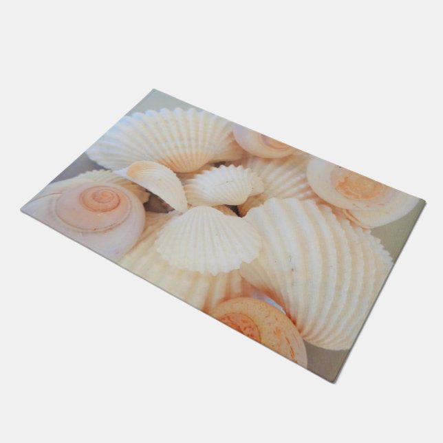 Sunny Summer Exotic Tropical Romantic Sea Shells Doormat (Angled)