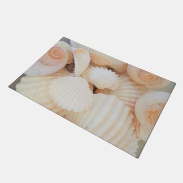 Sunny Summer Exotic Tropical Romantic Sea Shells Doormat (Angled)
