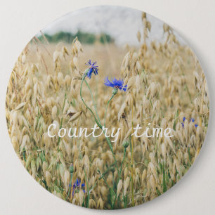 Sunny summer fields 6 cm round badge