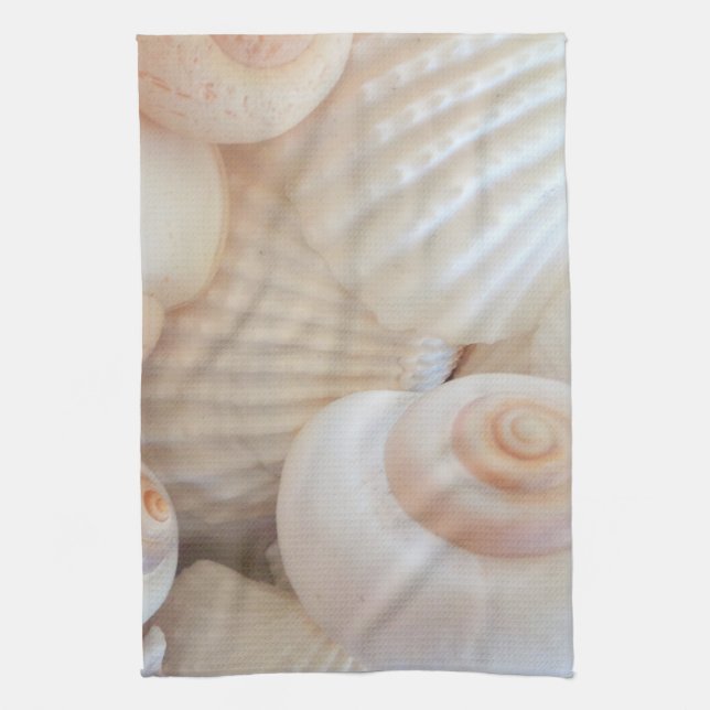 Sunny Summer Seashells Collection Tea Towel (Vertical)