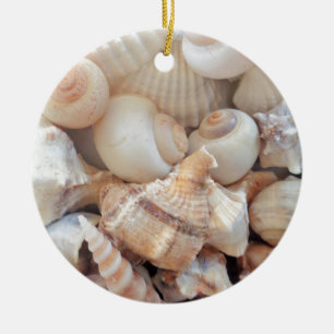 Sunny Summer Seashells, Sea Shells Beach Love Ceramic Tree Decoration