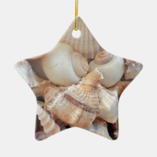 Sunny Summer Seashells, Sea Shells Beach Love Ceramic Tree Decoration