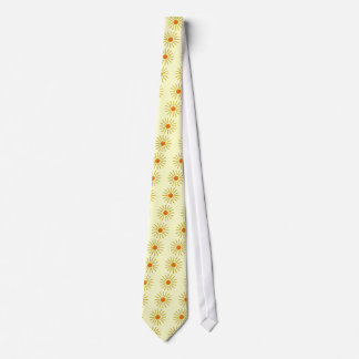 Sunny Summer Sun. Yellow on Cream. Tie