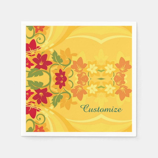 Sunny Summer Yellow Floral Napkins (Front)
