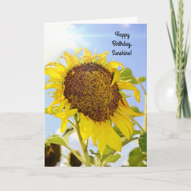 Sunny Sunflower Birthday Sunshine Card (Front)