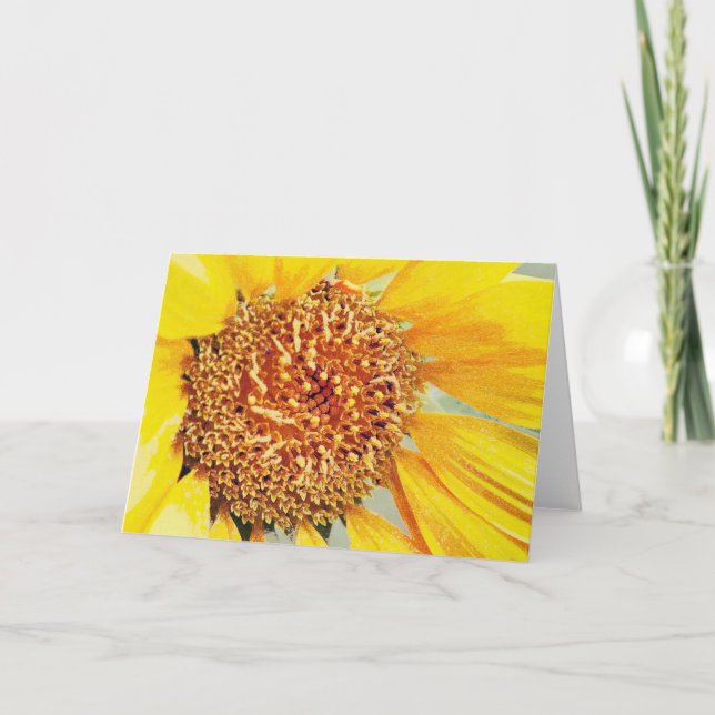 Sunny Sunflower Blank Note Card (Front)
