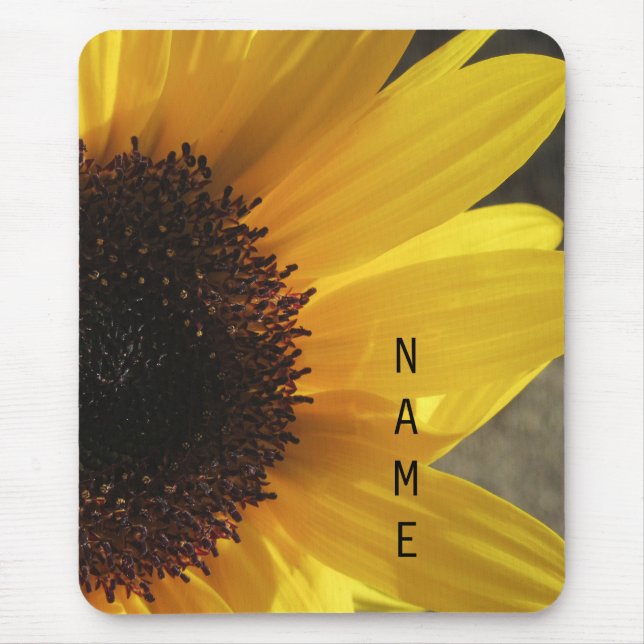 Sunny Sunflower Closeup Custom Mouse Mat (Front)