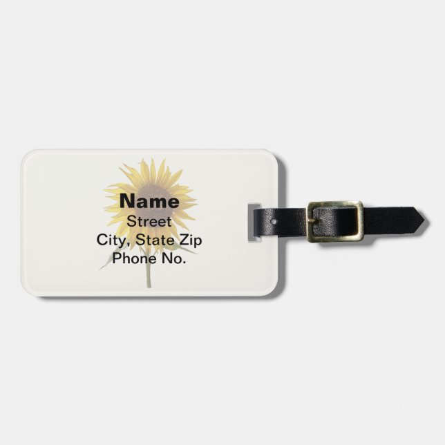 Sunny Sunflower Luggage Tag (Front Horizontal)