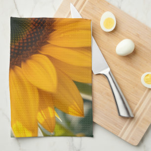 Sunny Sunflower Macro Spring Kitchen Towel