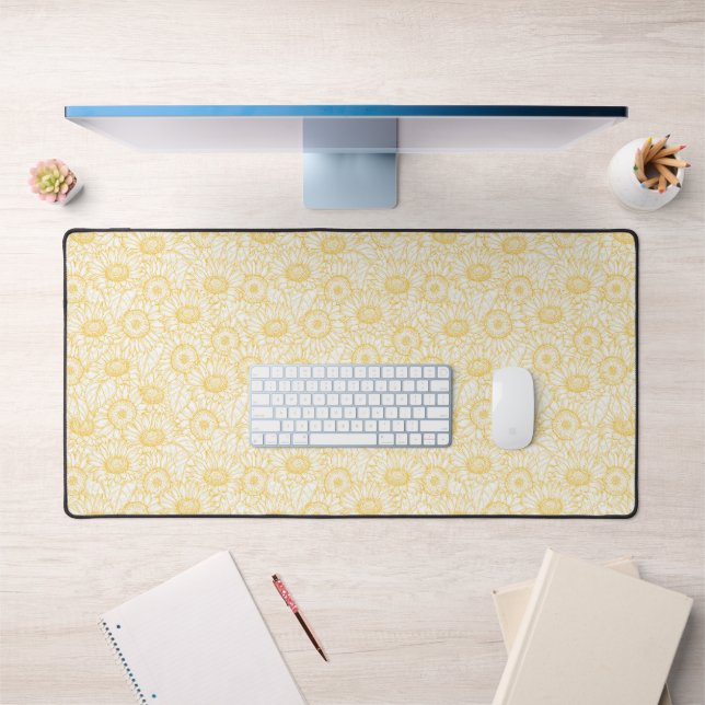 Sunny Sunflower Pattern Desk Mat (Office 1)