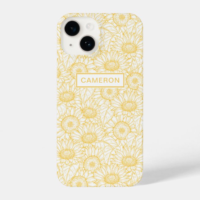 Sunny Sunflower Pattern iPhone Case (Back)