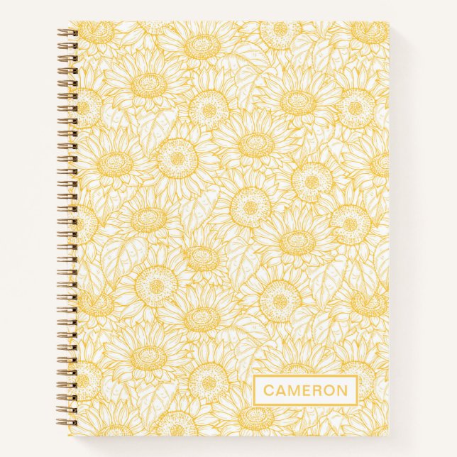 Sunny Sunflower Pattern Notebook (Front)