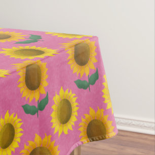 Sunny sunflower - pink tablecloth