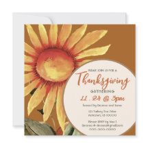 Sunny Sunflower, Thanksgiving  Invitation