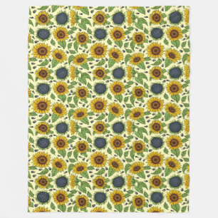 Sunny Sunflowers Fleece Blanket