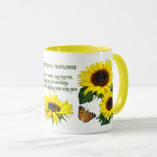 Sunny Sunflowers Inspirational Quotation Mug
