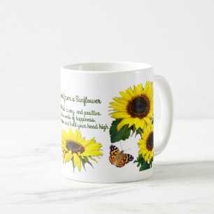 Sunny Sunflowers Inspirational Quotation Mug