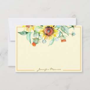 Sunny sunflowers personalised card