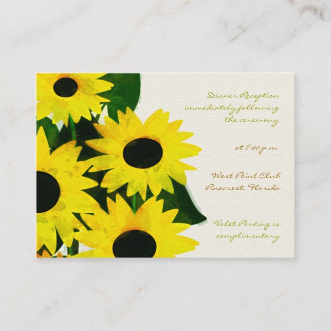 Sunny Sunflowers -Reception cards (Front)