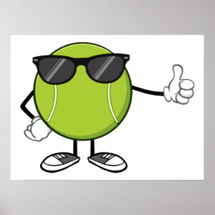 Sunny Tennis Ball Poster
