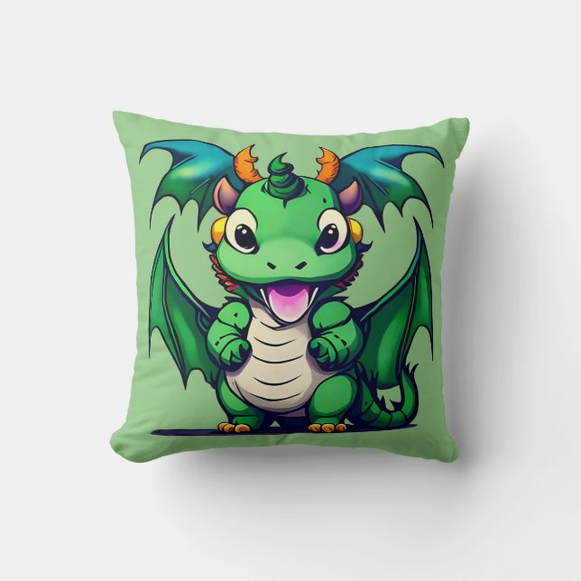Sunny The Friendly Dragon Cushion (Front)