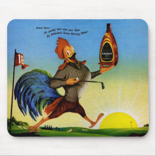 Sunny the Schenley rooster on the golf course Mouse Mat