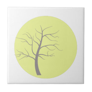 Sunny Tree Pastel Theme Planet Minimalism Tile