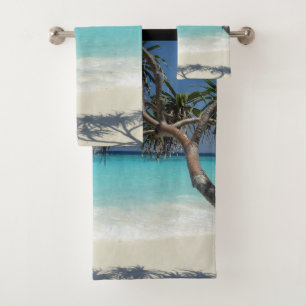 Sunny Tropical Beach Ocean Paradise Bath Towel Set